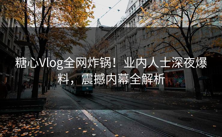 糖心Vlog全网炸锅!业内人士深夜爆料,震撼内幕全解析 糖心Vlog全网炸锅!业内人士深夜爆料,震撼内幕全解析