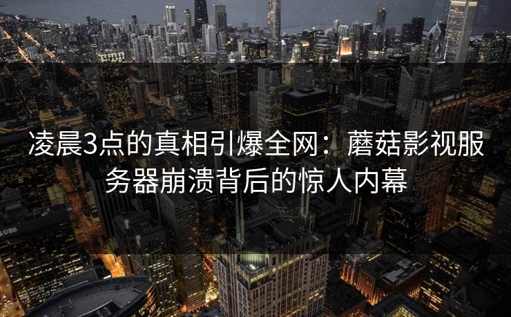 凌晨3点的真相引爆全网：蘑菇影视服务器崩溃背后的惊人内幕